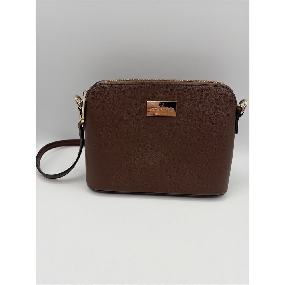 Kate Spade Madison Crossbody Bag Rusty Brown Leather Gold Hardware